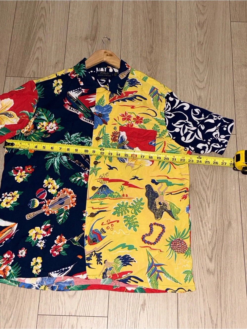 Polo Ralph Lauren Mens L Hawaiian Shirt 100% Viscose Tropical Floral Classic Fit